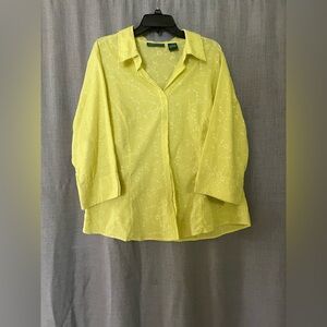 Lime Embroidered Button-Front Shirt